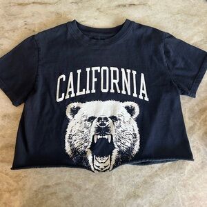 Navy Brandy/John Galt California Bear Cropped tee!